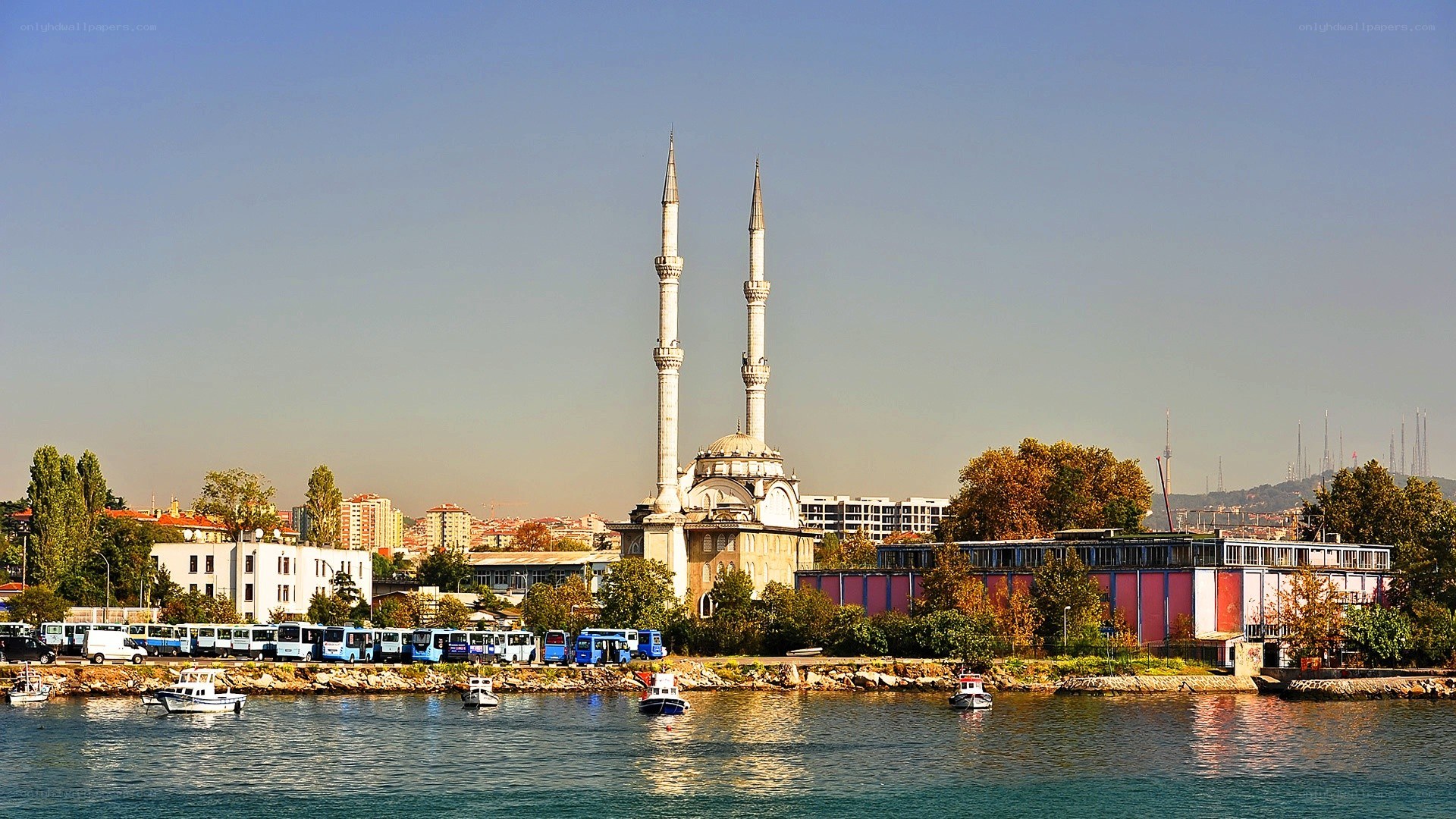 Mosque by the water in Istanbul