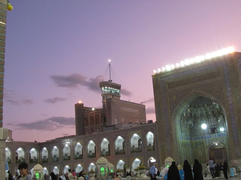 Mosque courtyard at dusk