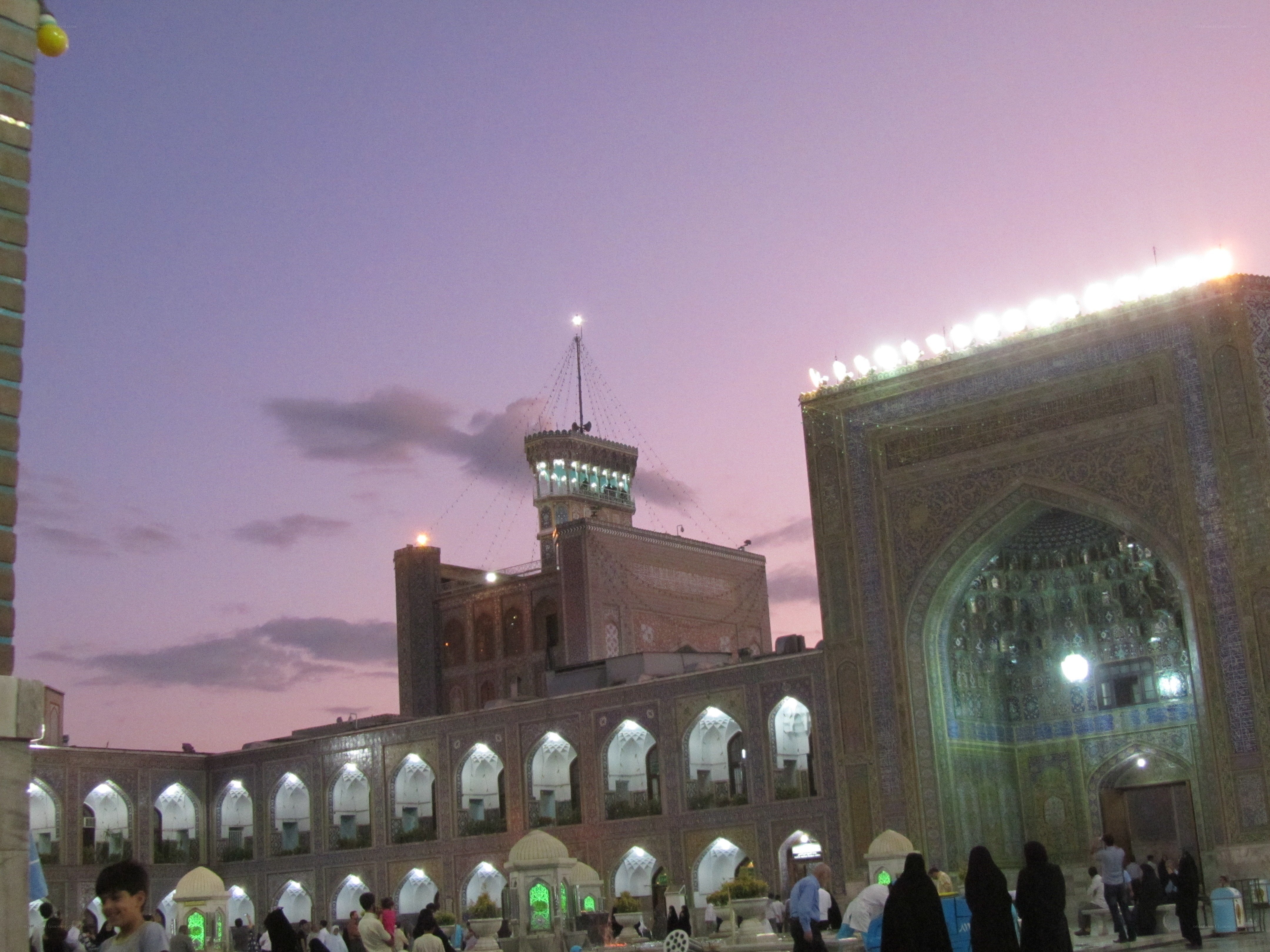 Mosque courtyard at dusk