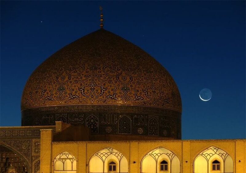 mosque dome under moonlight