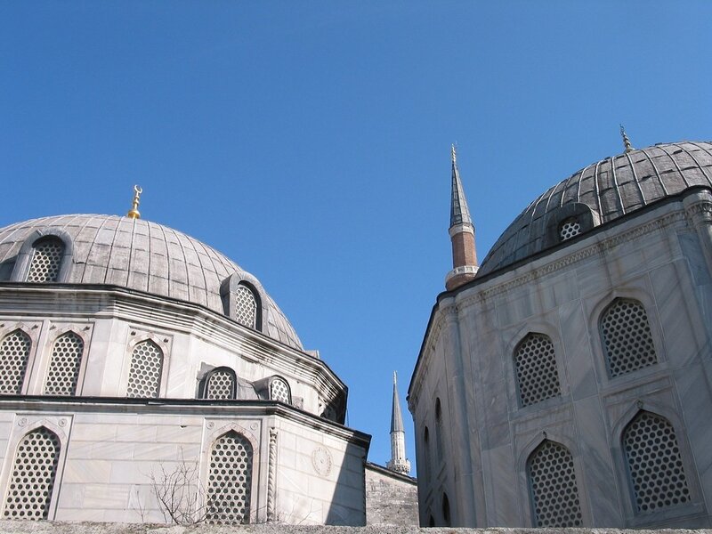 mosque domes under blue sky