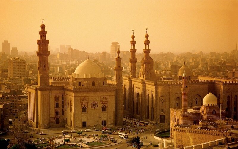 Mosque in Cairo cityscape