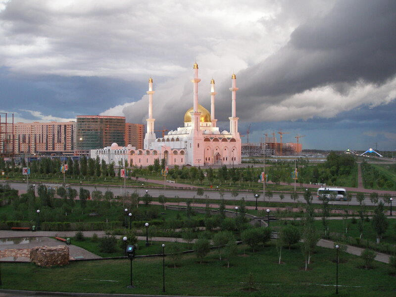 Mosque in urban landscape