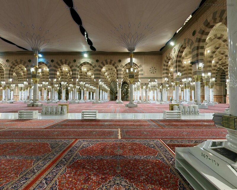 Mosque Interior — Red, Serene