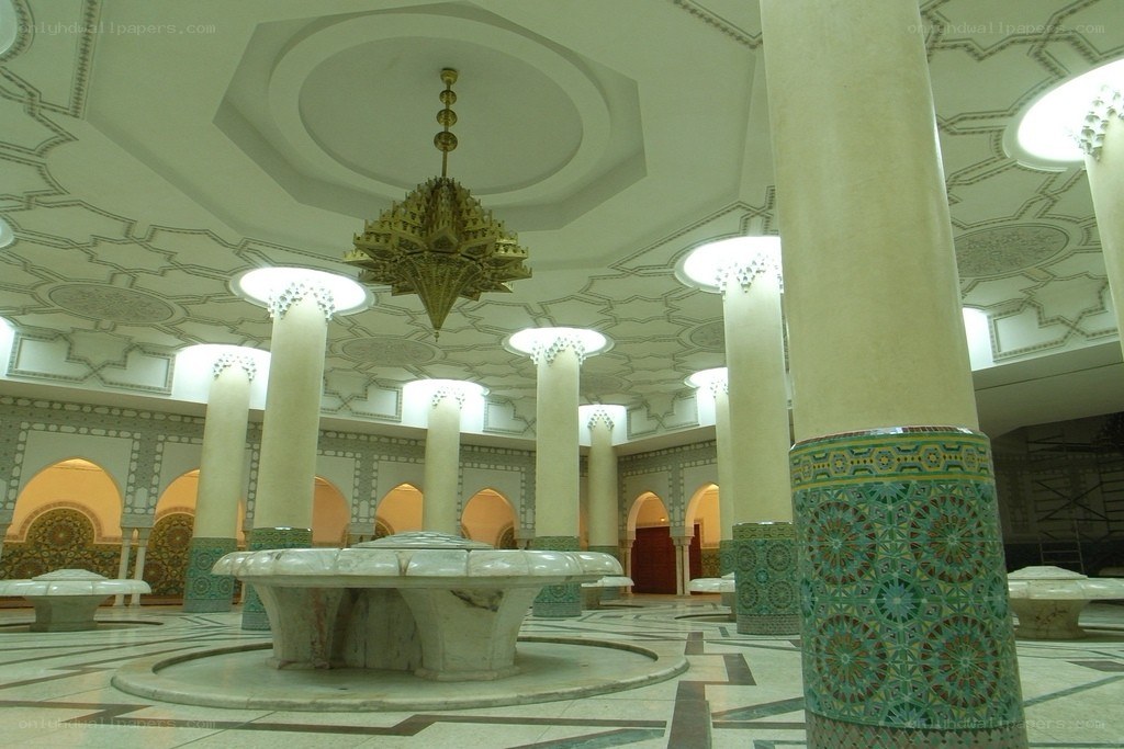 mosque interior with columns