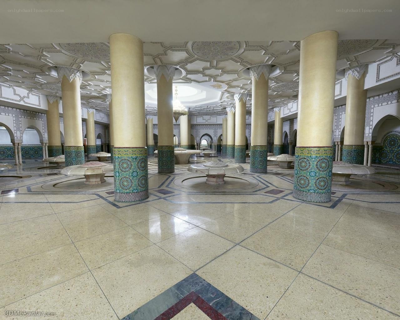 mosque interior with columns