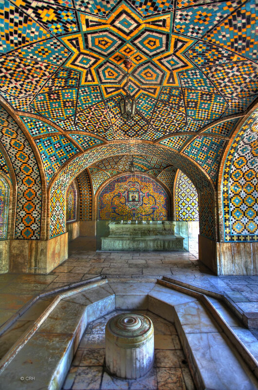 Mosque Interior with Fountain — Blue