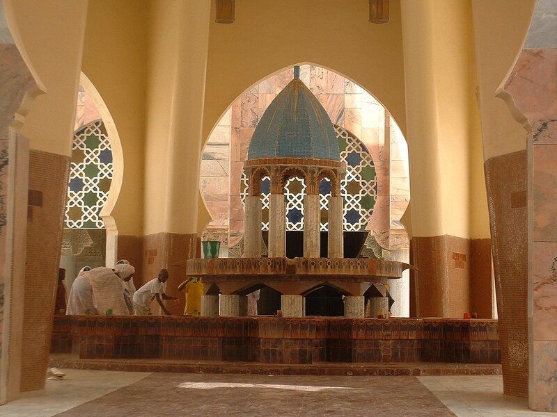 mosque interior with fountain
