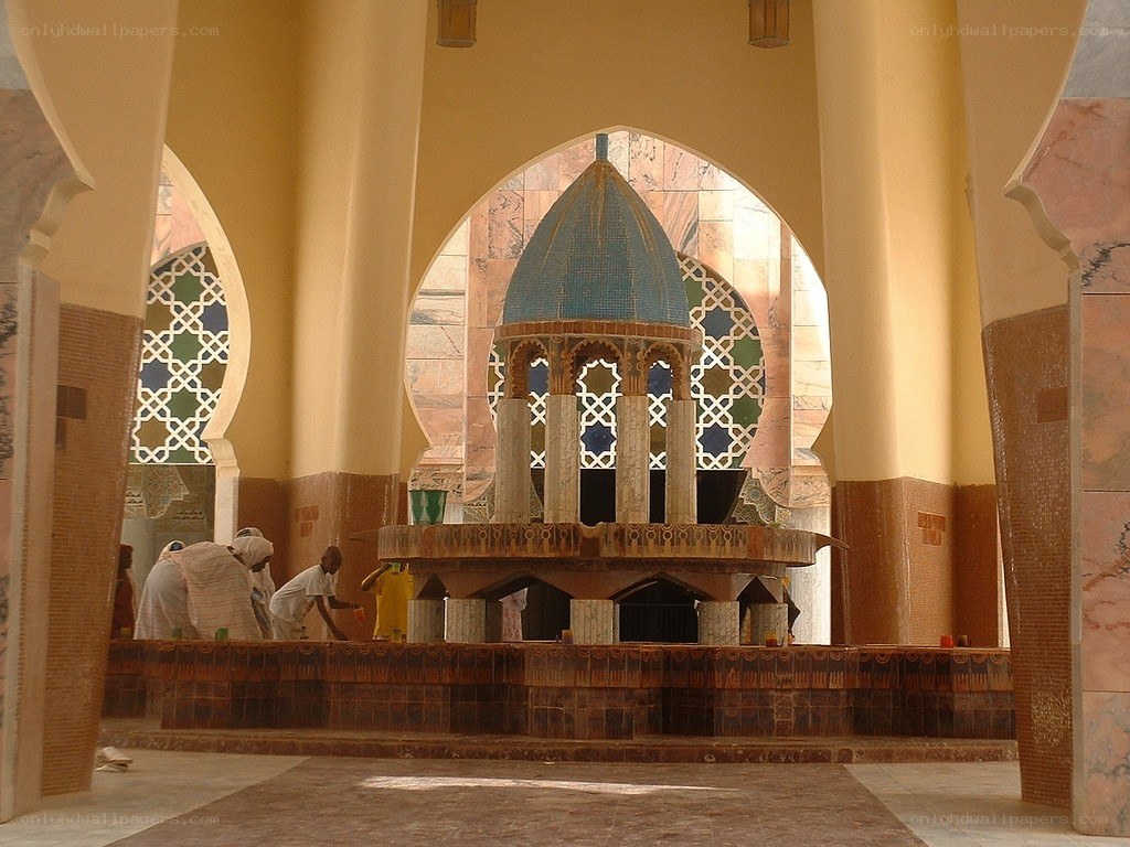 mosque interior with fountain