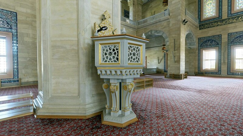 Mosque interior with pulpit