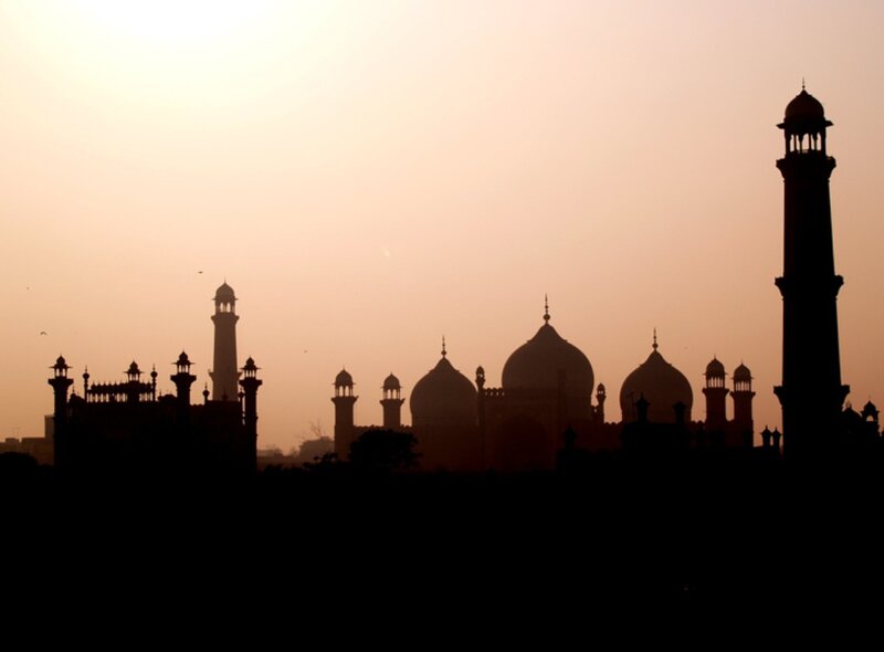 Mosque Silhouette at Dusk — Orange