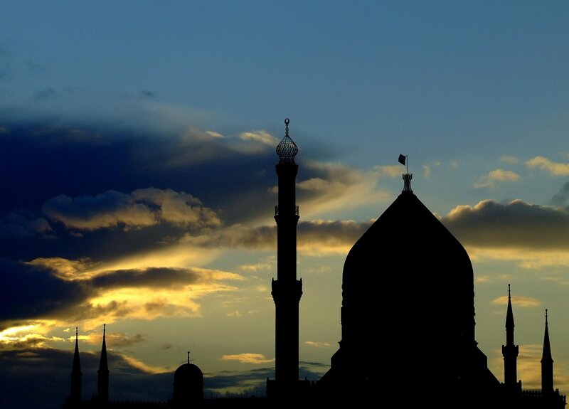 Mosque Silhouette at Dusk