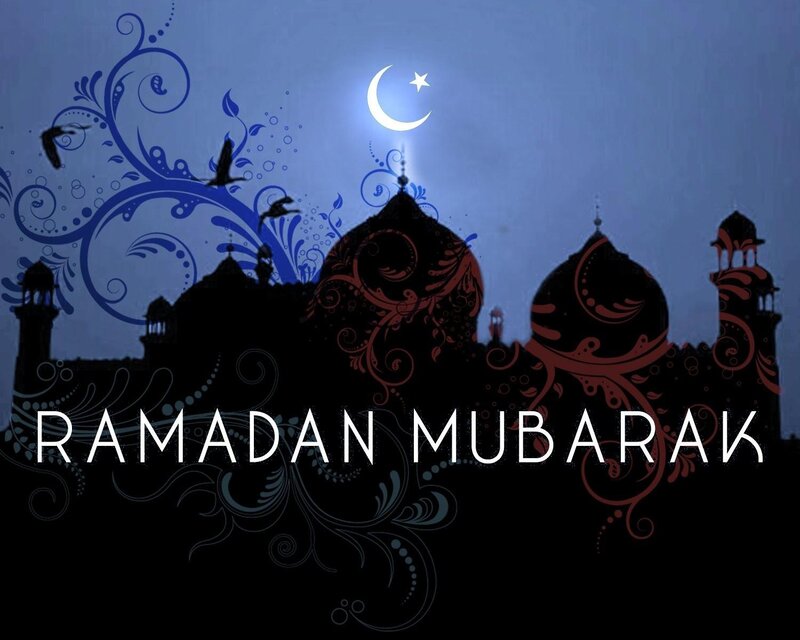 Mosque Silhouette at Night — Blue, Serene
