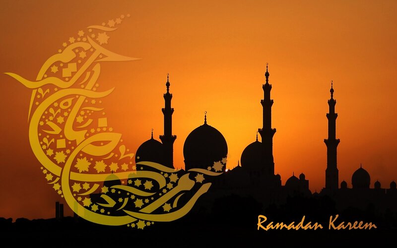 Mosque Silhouette at Sunset — Orange, Serene