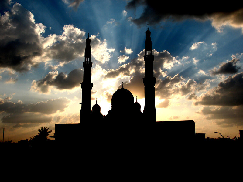 Mosque Silhouette — Blue