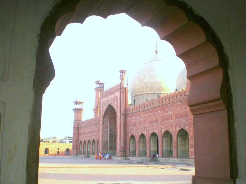 mosque through an archway