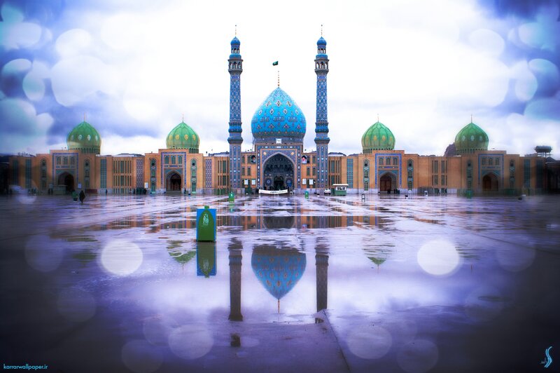 Mosque with Blue Domes — Serene, Photograph