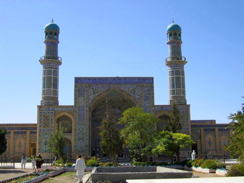 mosque with blue tilework