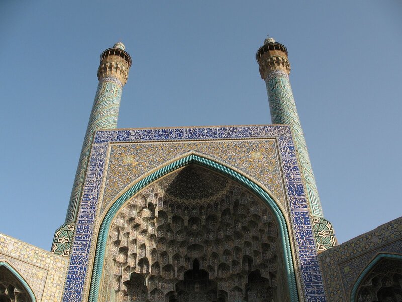 mosque with blue tilework