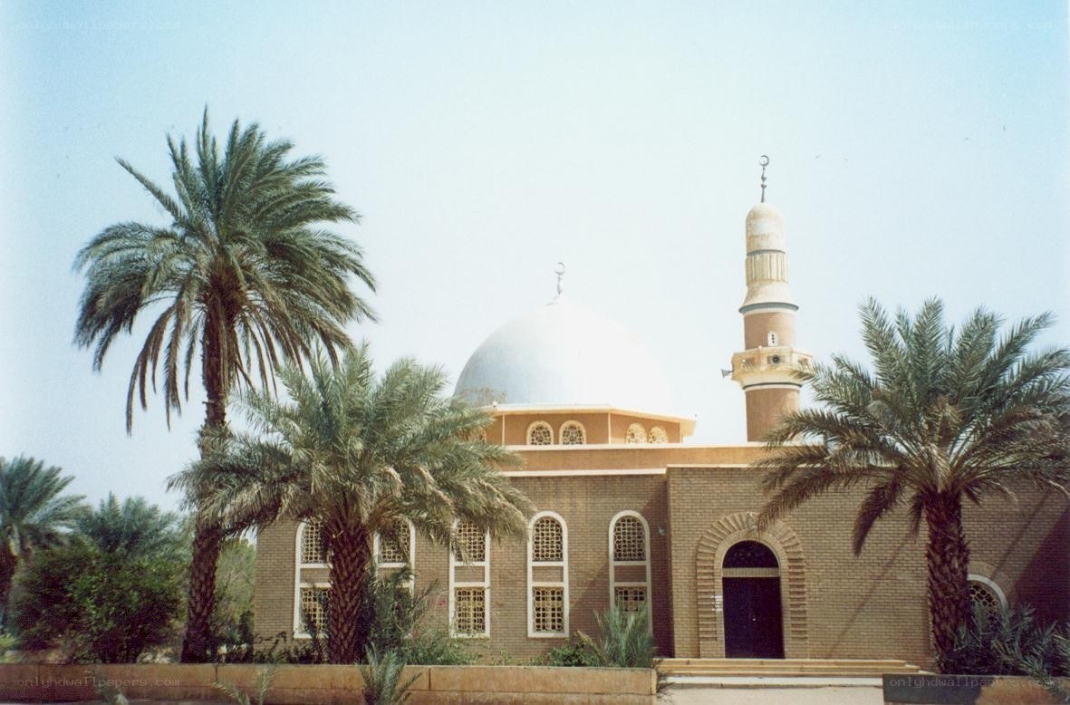 mosque with dome and minaret