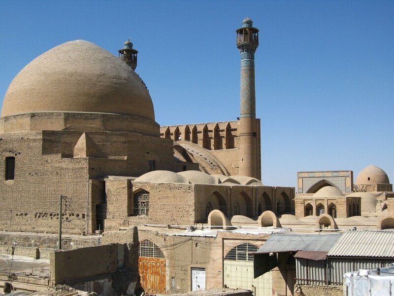 Mosque with Dome and Minaret — Blue, Serene