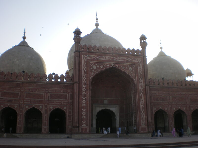 mosque with domes and arches