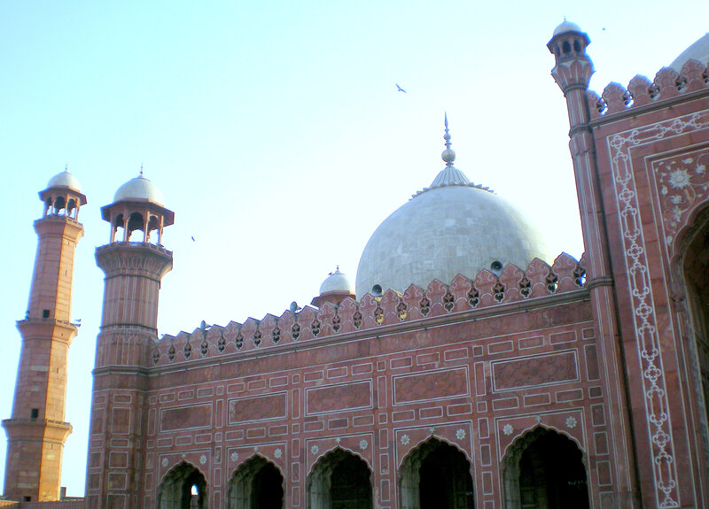 mosque with domes and minarets