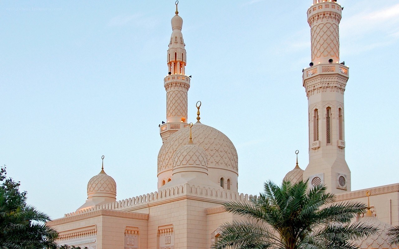 mosque with domes and minarets