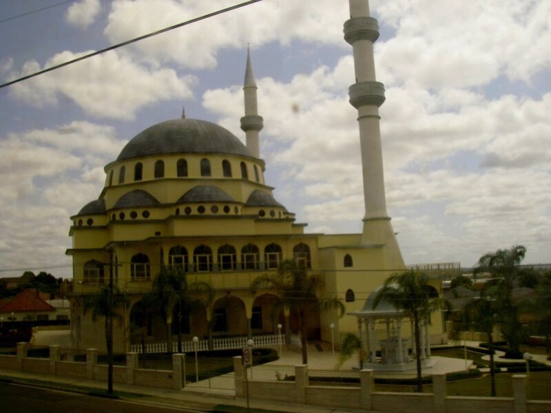 mosque with domes and minarets