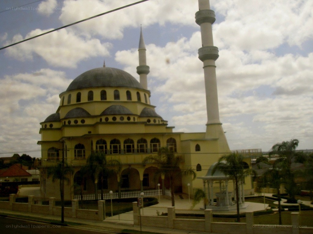mosque with domes and minarets