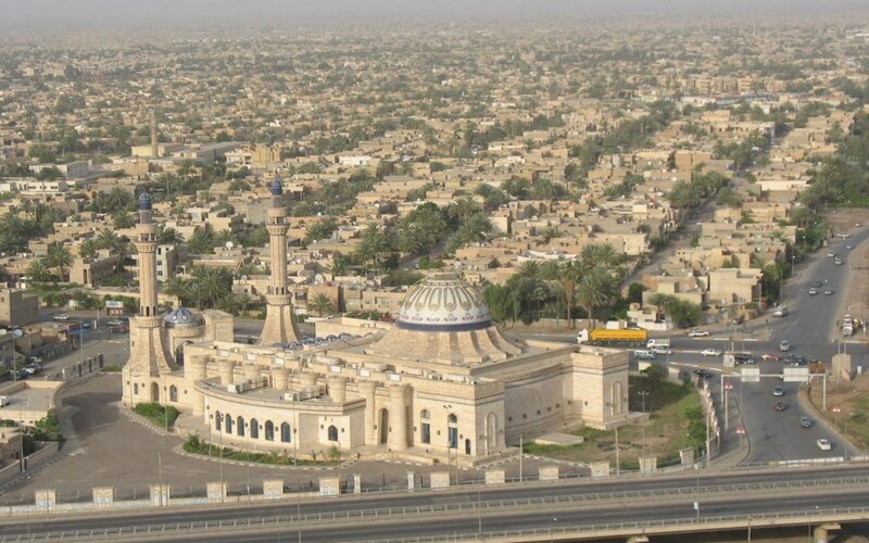 Mosque with Domes and Minarets — Beige