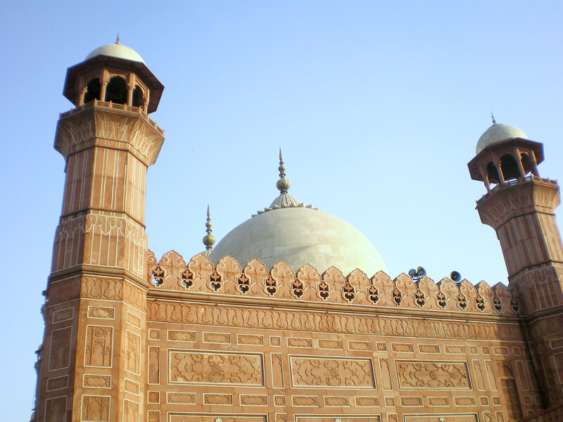 Mosque with Domes and Minarets — Brown