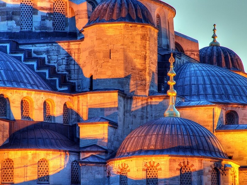 Mosque with Domes — Gold