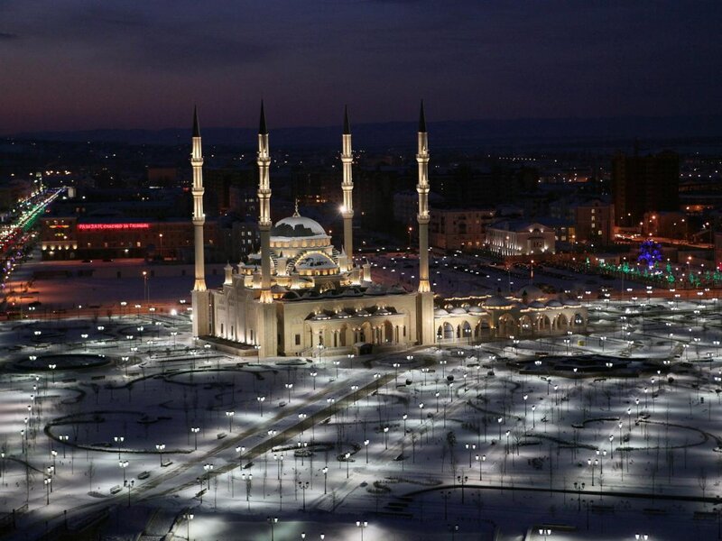 Mosque with Four Minarets — White
