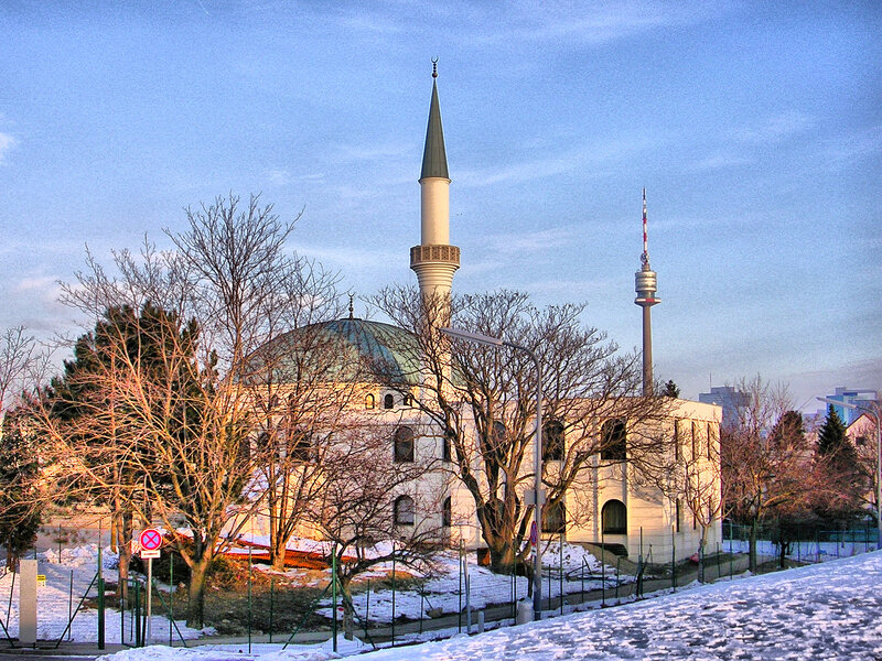 Mosque with Minaret — White