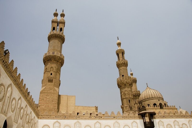 Mosque with minarets and dome