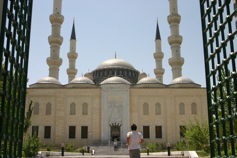 Mosque with minarets and domes