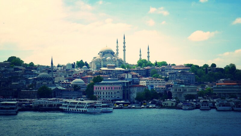 Mosque with Minarets — Blue, Serene, Afternoon, Photograph