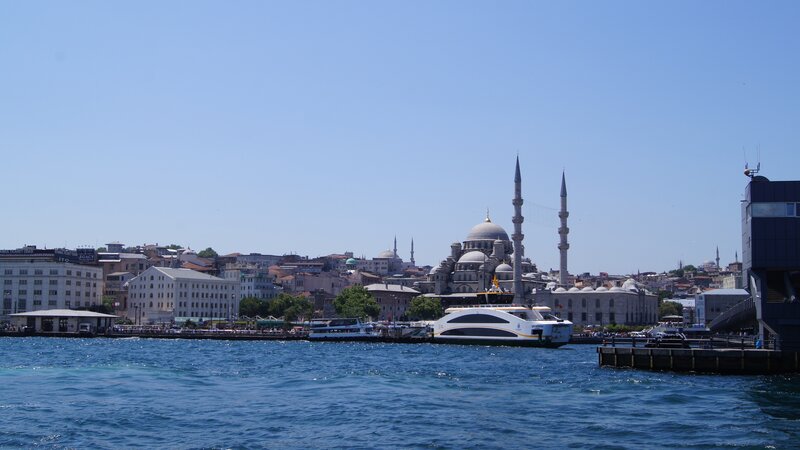 Mosque with Minarets — Blue, Serene, Afternoon