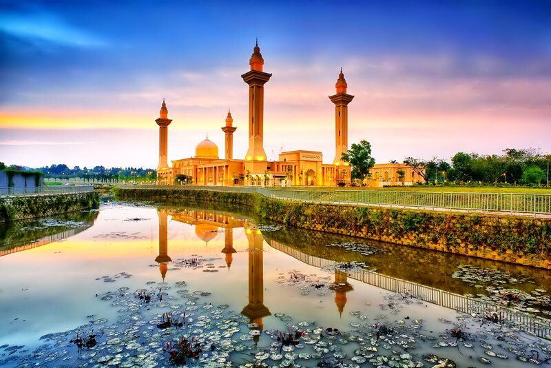 Mosque with Minarets — Blue, Serene