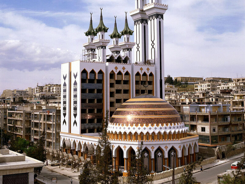 Mosque with Minarets — White, Serene