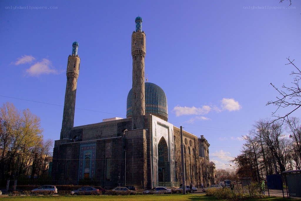 Mosque with twin minarets