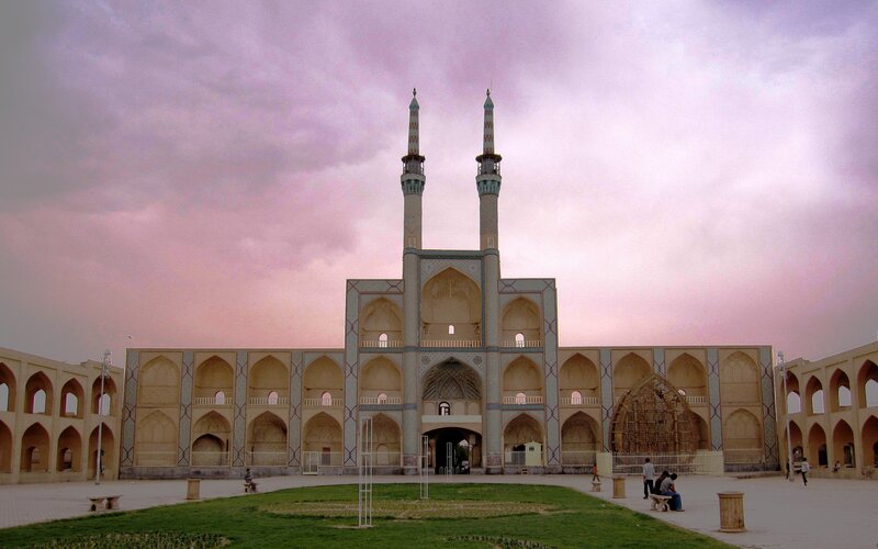 Mosque with twin minarets