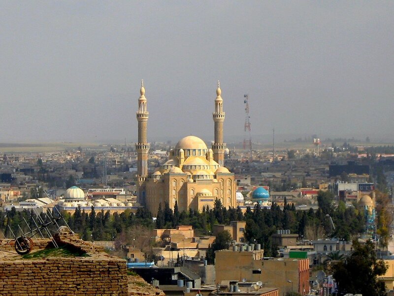 Mosque with Twin Minarets — Beige