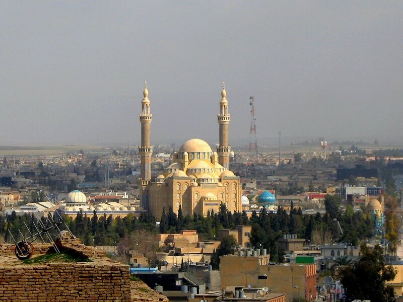 Mosque with twin minarets