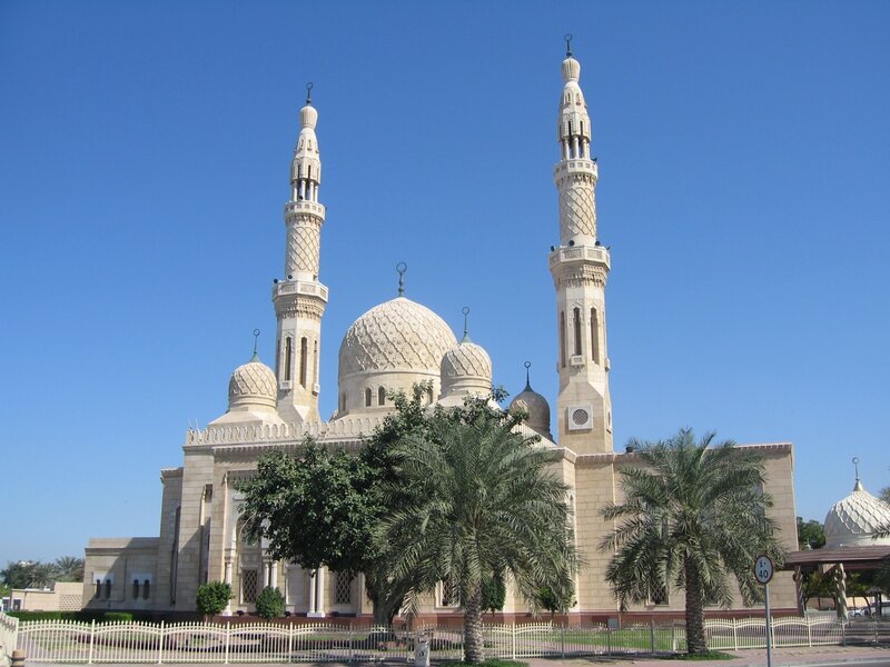 Mosque with Two Minarets — Beige