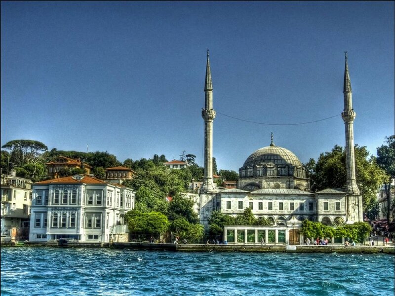 Mosque with Two Minarets — Blue