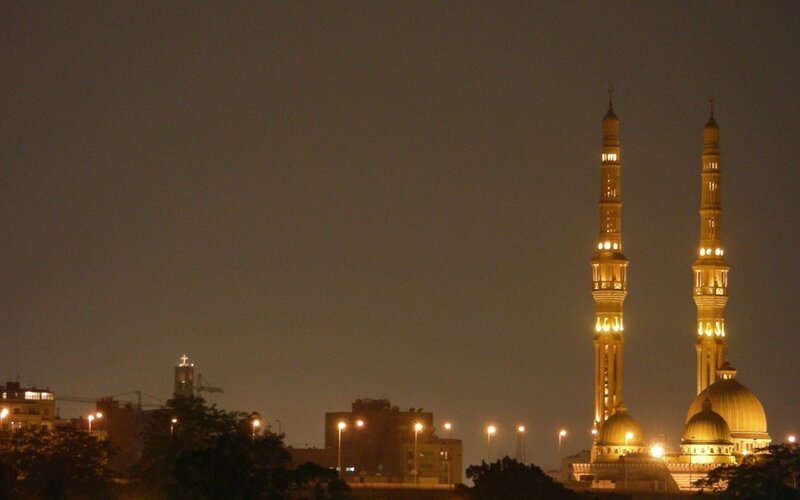 Mosque with Two Minarets — Yellow