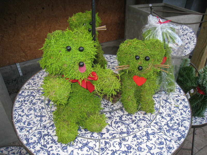 Moss-covered Bear Figures