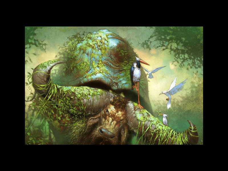Moss-covered Buffalo